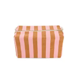 Toilettas Caramel/roze streep