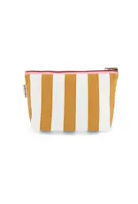 Make-up tasje Caramel/ecru streep