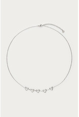 Ketting hartjes parelmoer zilver