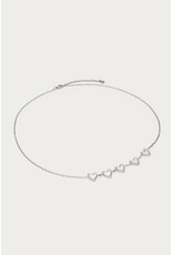 Ketting hartjes parelmoer zilver