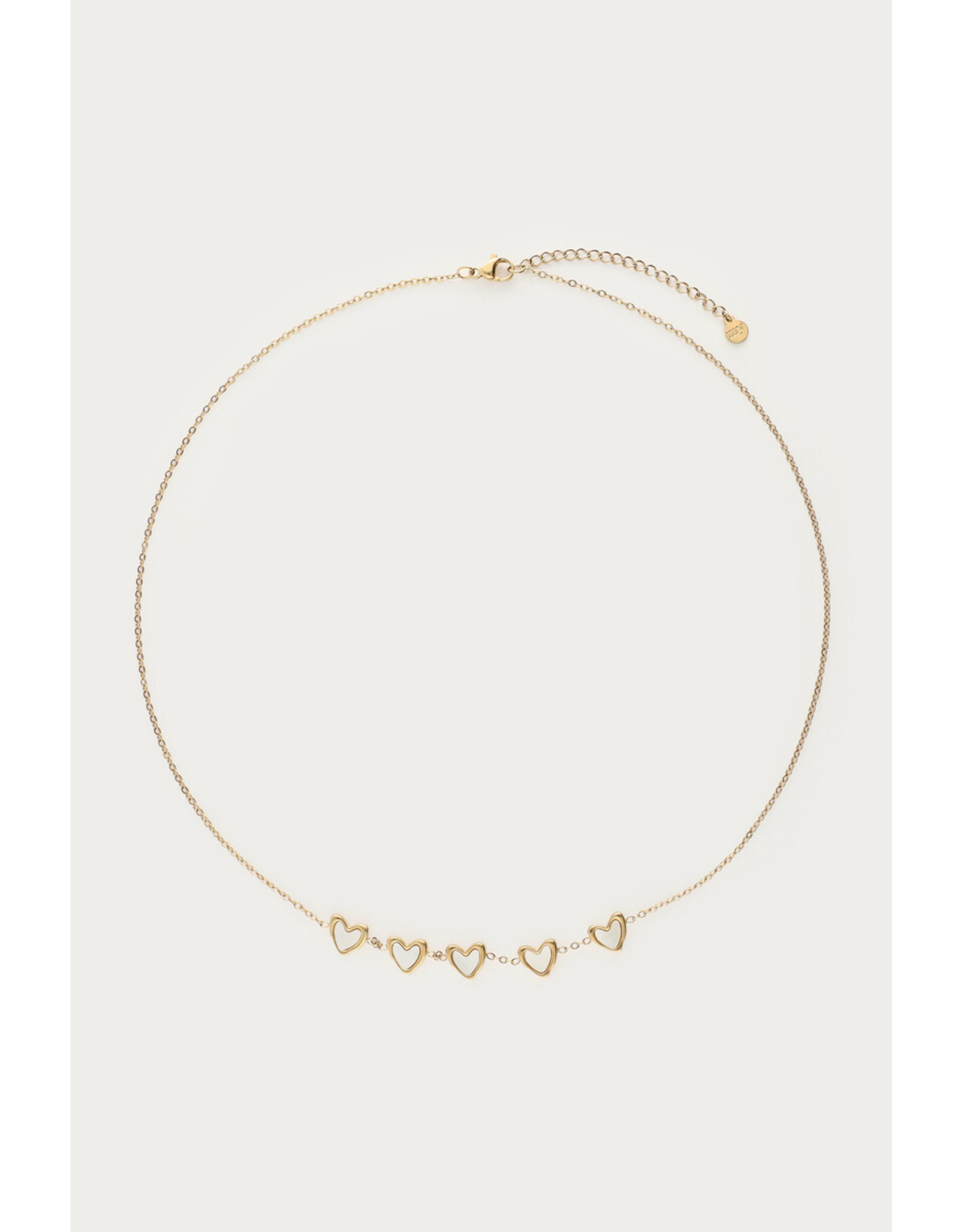 Ketting hartjes parelmoer