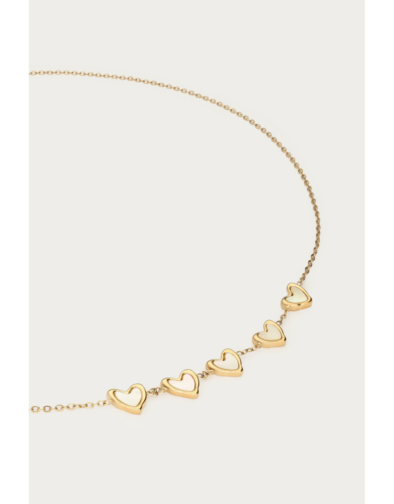 Ketting hartjes parelmoer