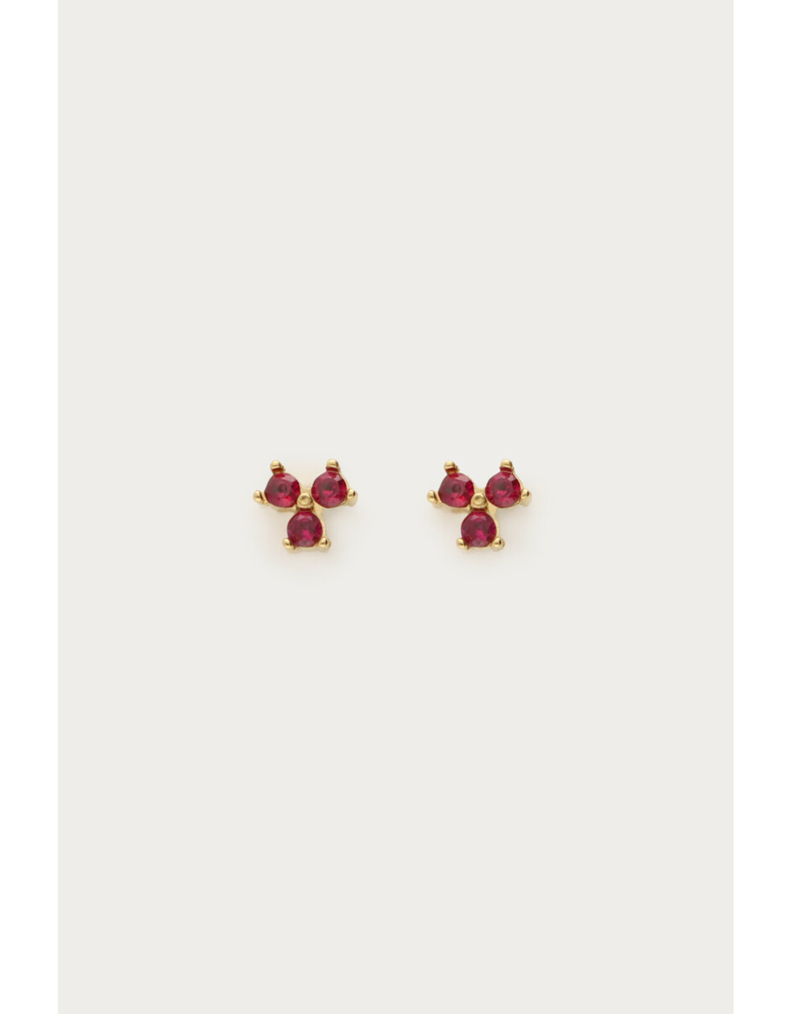 Studs triple roze strass