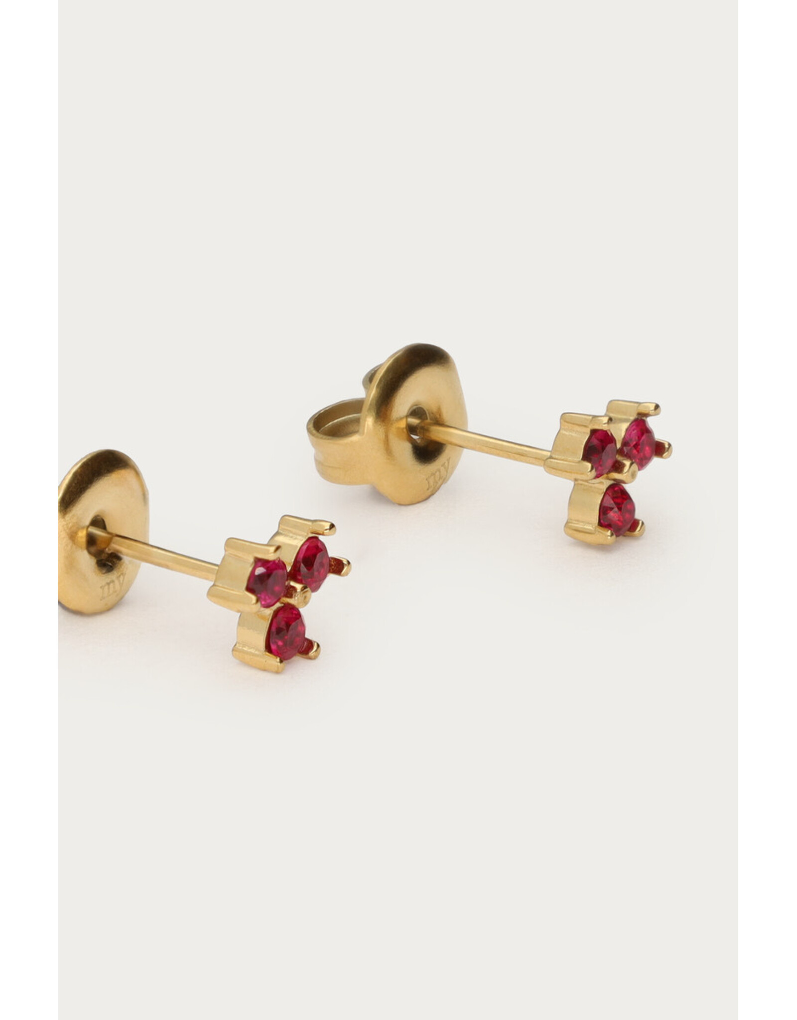 Studs triple roze strass