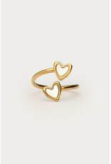 Ring hartjes parelmoer