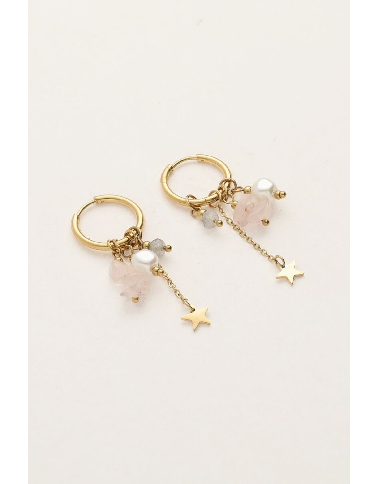 Oorringen spring roze