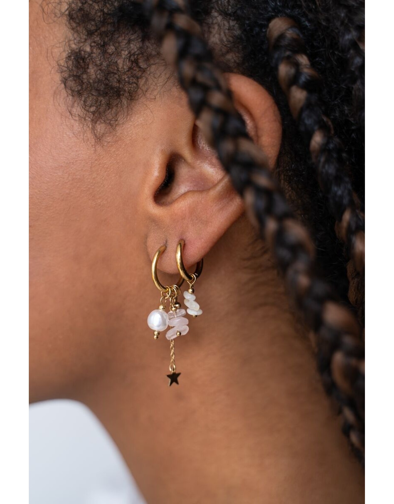 Oorringen spring roze