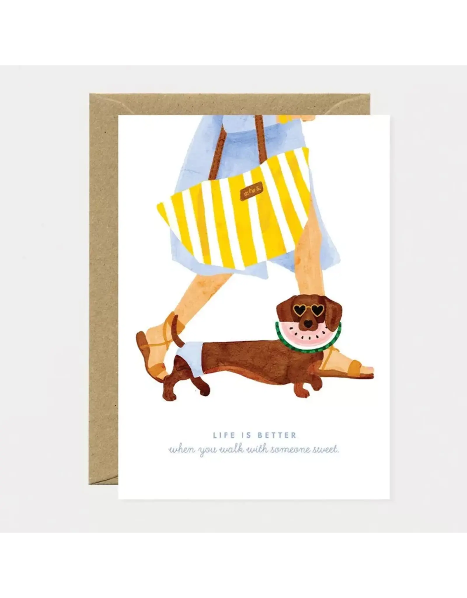 Wenskaart Life is better when you walk with someone sweet