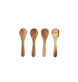 Set 4 lepeltjes olivewood