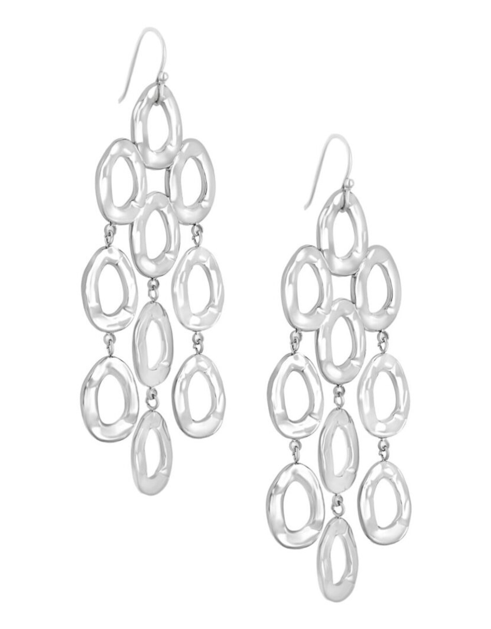 Lange oorbellen organisch zilver