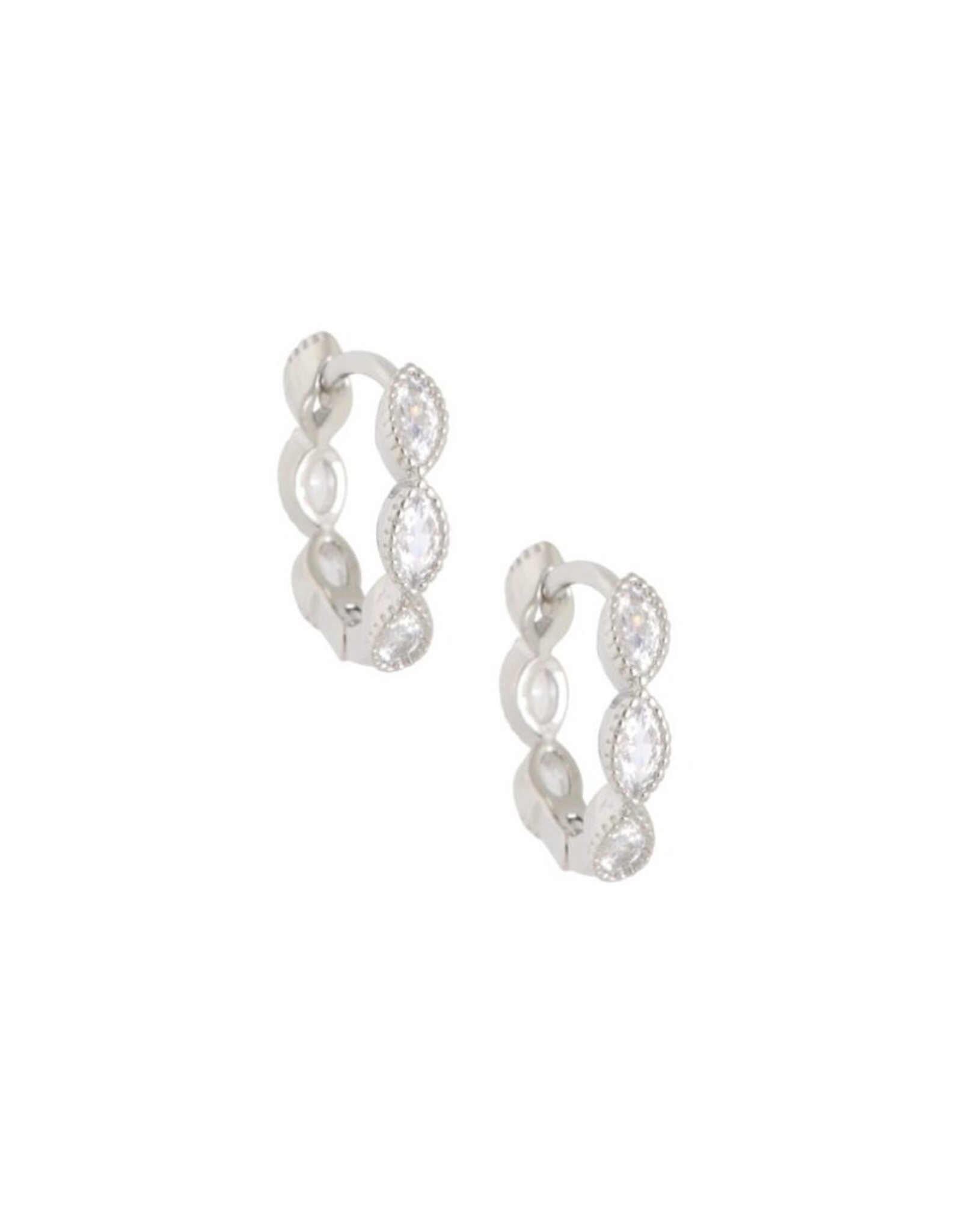 Oorringen steentjes zilver