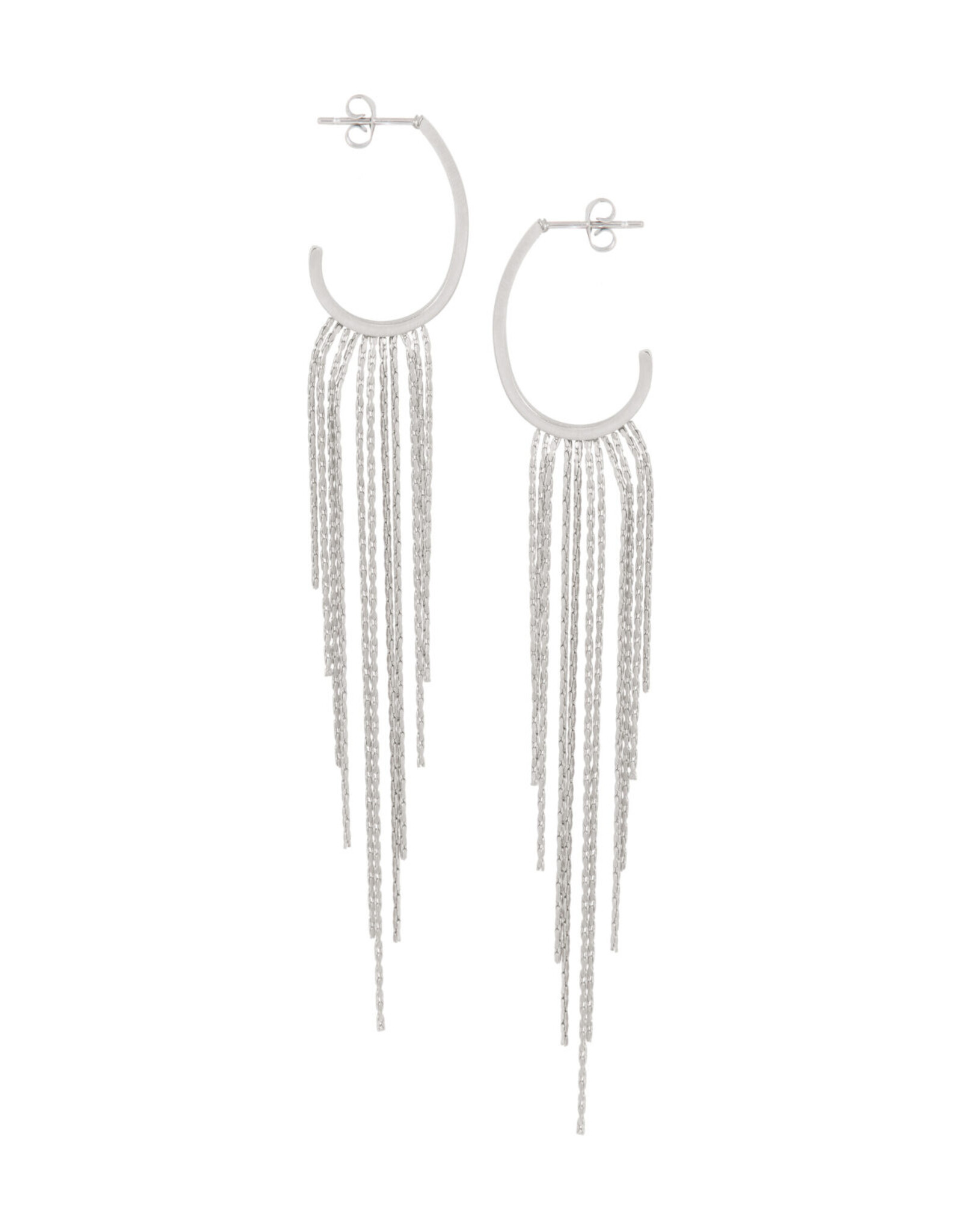 Oorringen sliertjes zilver