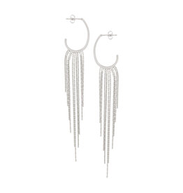 Oorringen sliertjes zilver