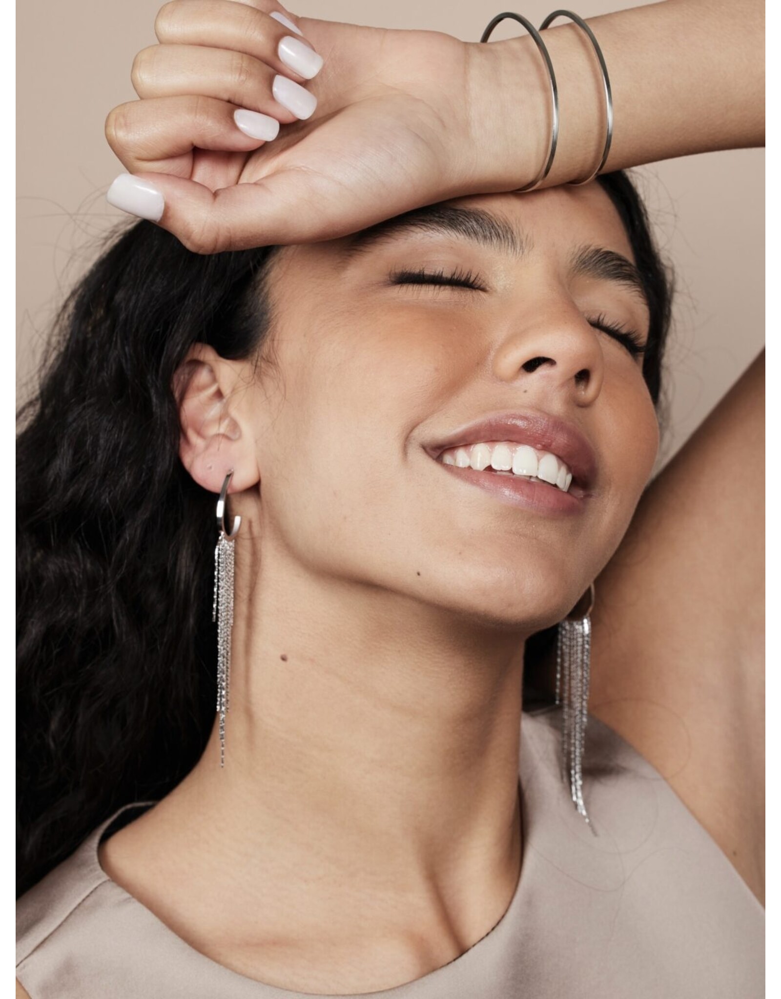 Oorringen sliertjes zilver