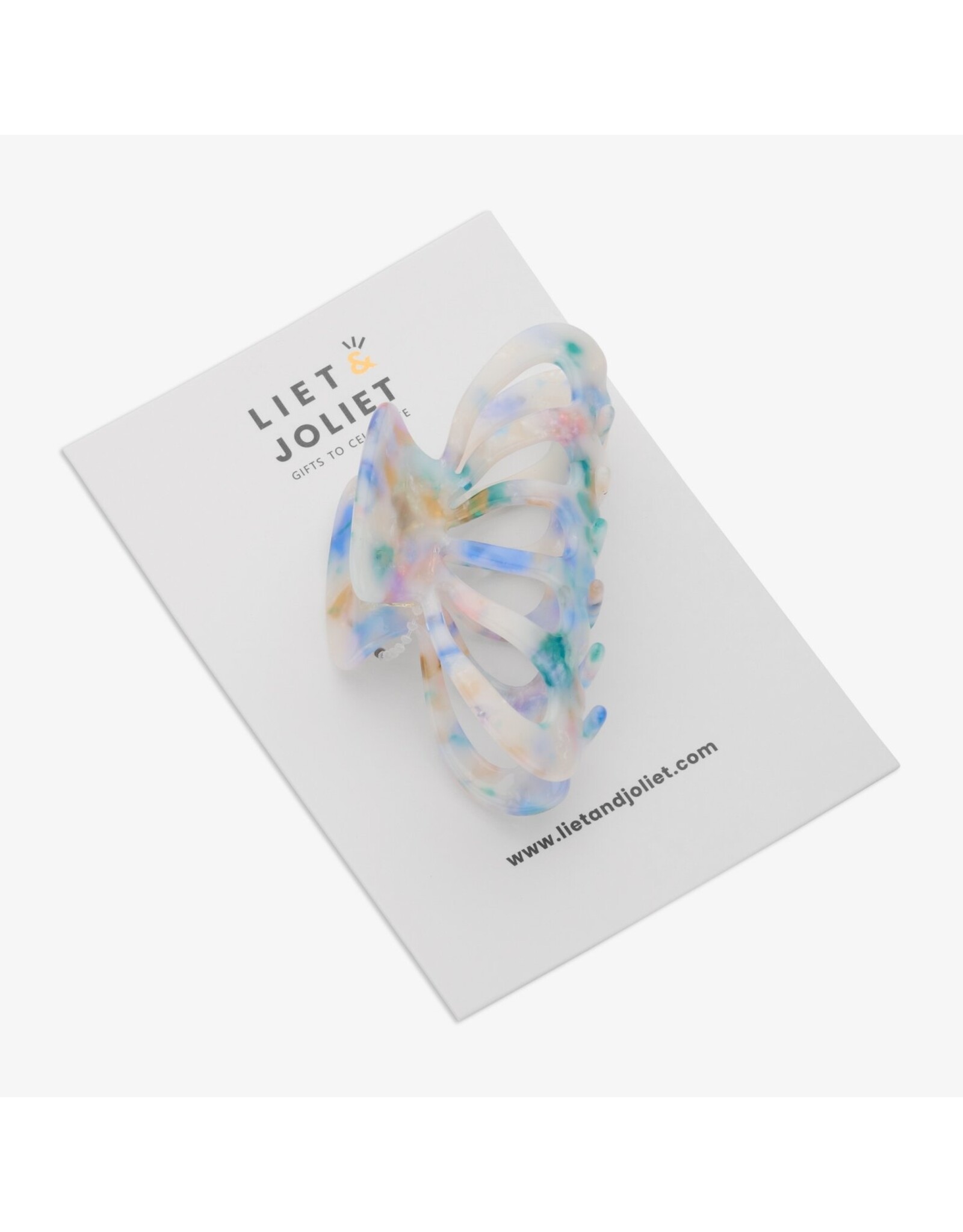 Haarspeld spikkel blauw raster