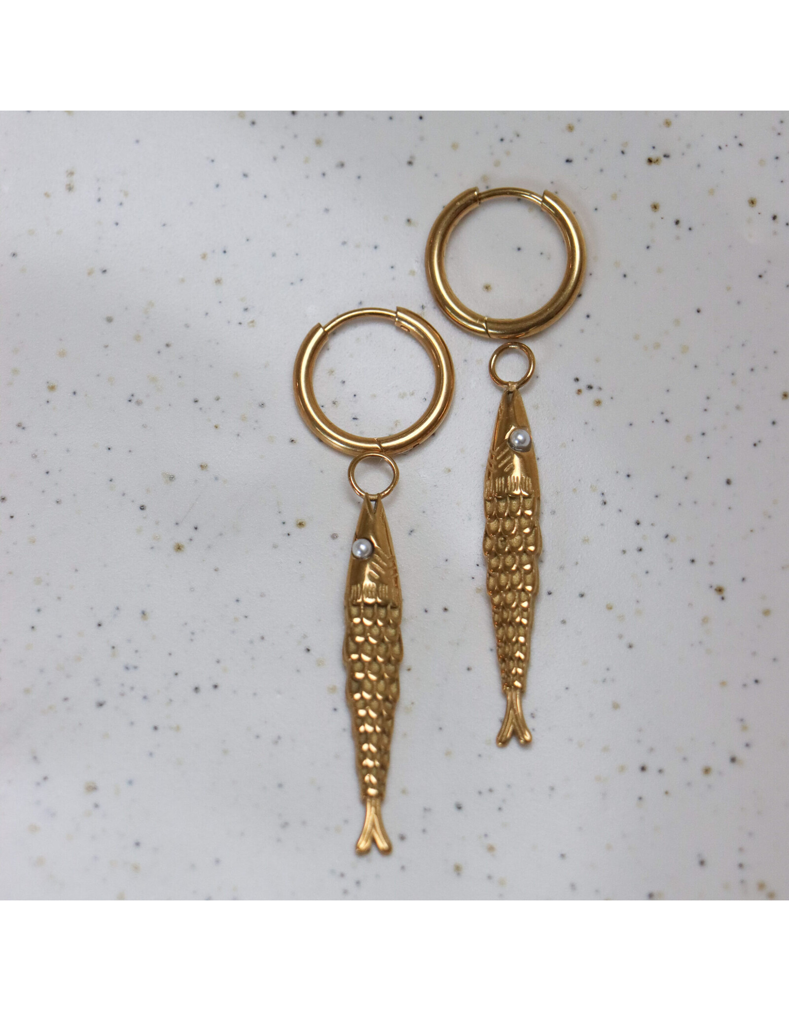 Oorbellen Fish pearl