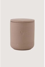 Geurkaars keramiek hartje bruin