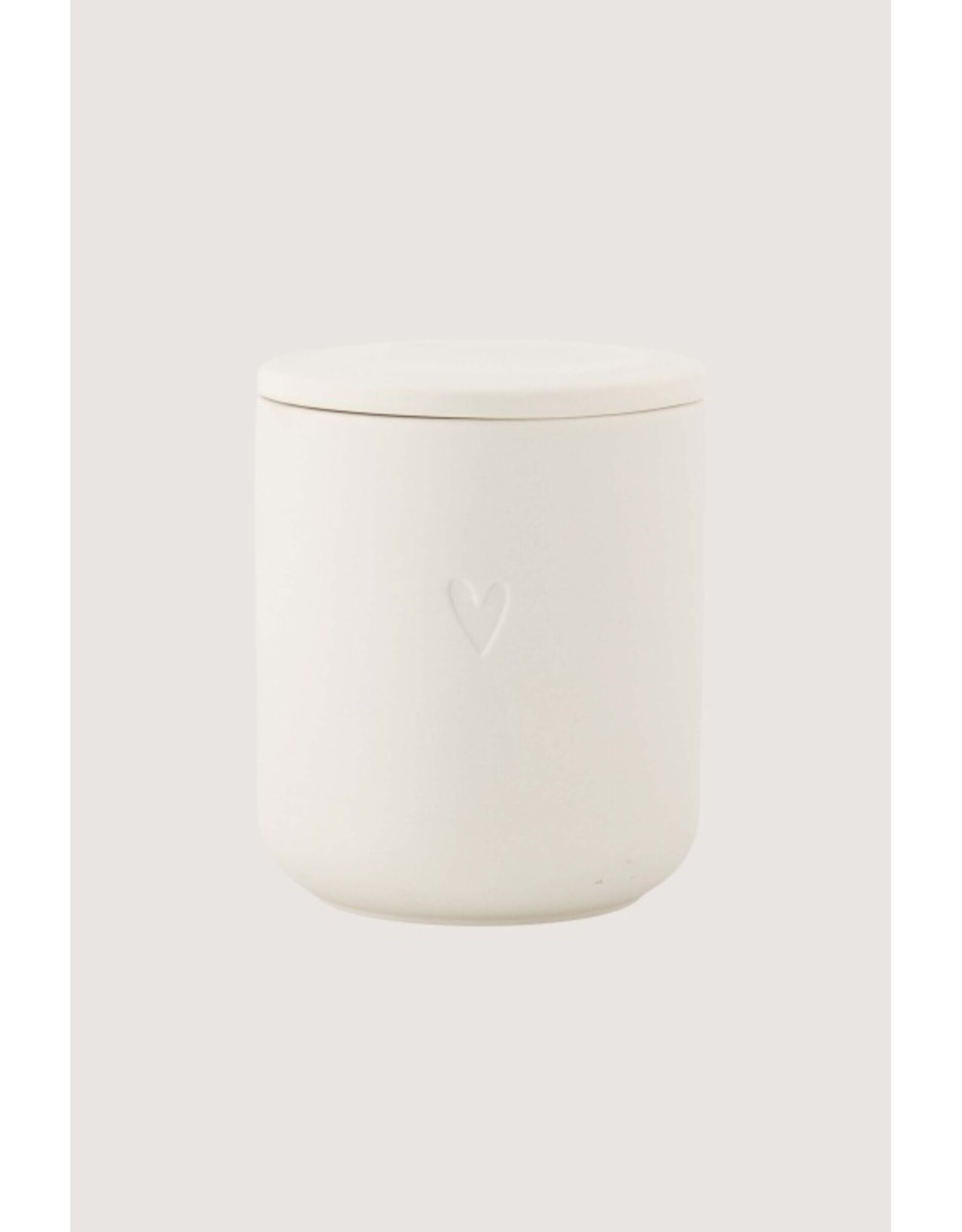 Geurkaars keramiek hartje off white
