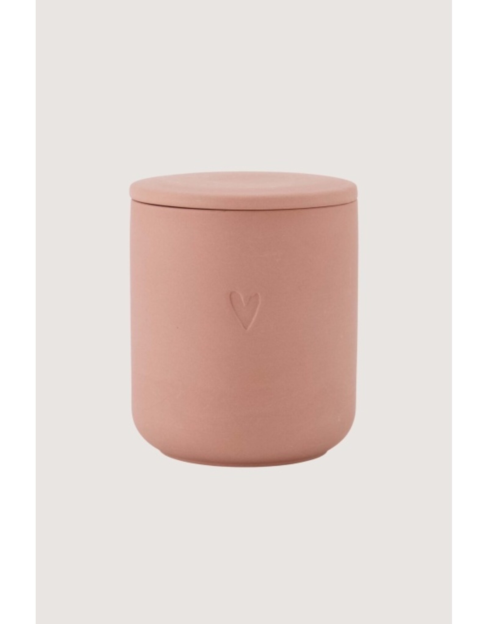 Geurkaars keramiek hartje donkerroze
