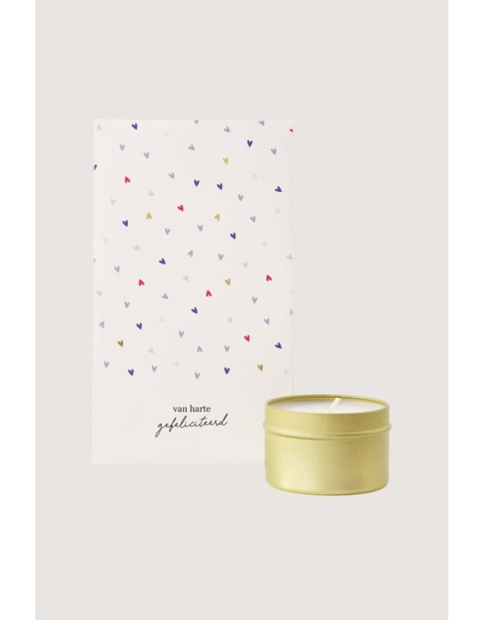 Geurkaars tin in zakje Gefeliciteerd