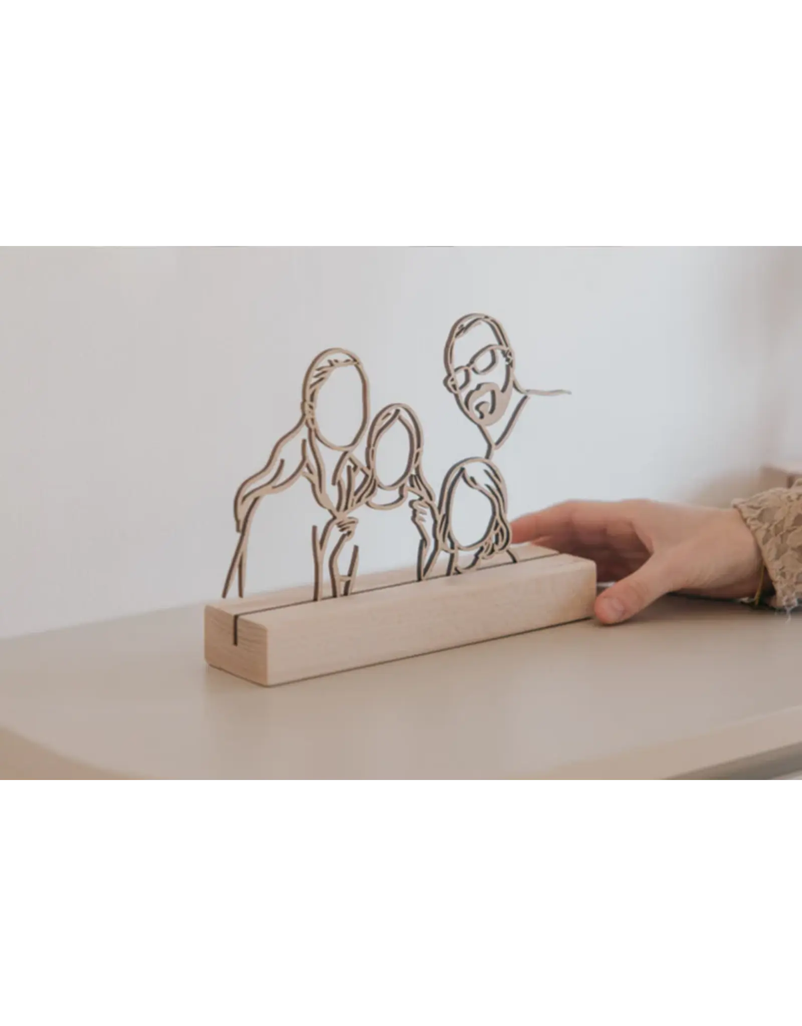 Houten lijnportret S