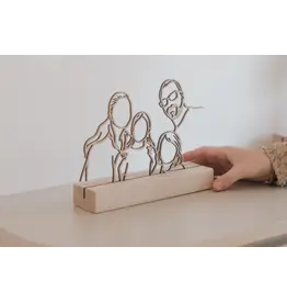 Houten lijnportret S