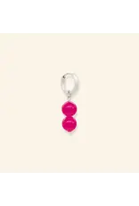 Oorringen Bubble Fuchsia zilver