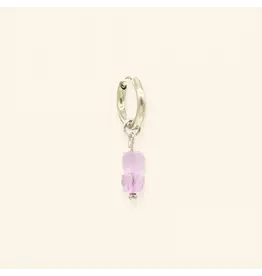 Oorringen amethyst lila zilver