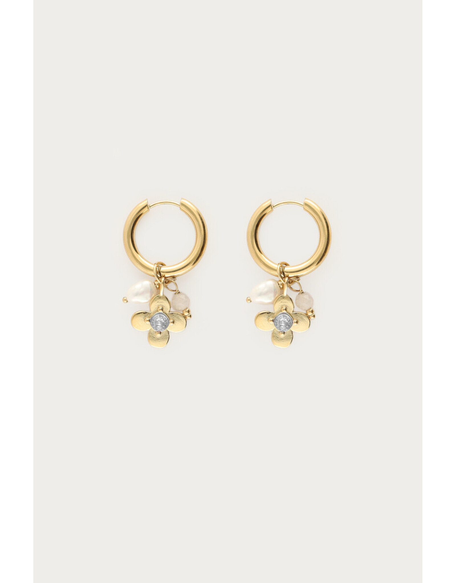 Oorringen botanical strass