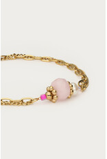 Dubbele armband roze kraal