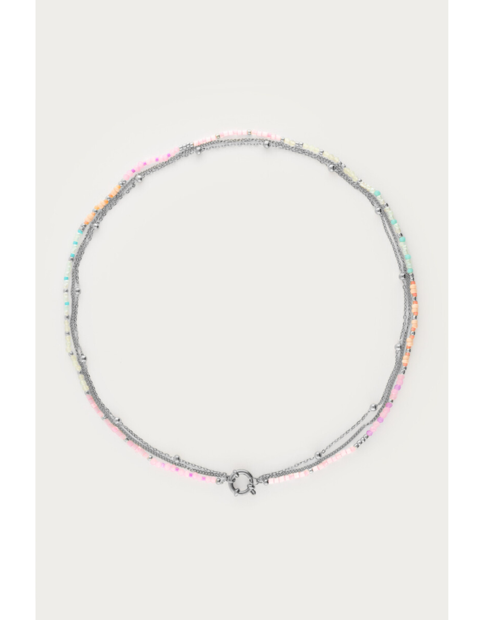 Ketting driedubbel multi zilver