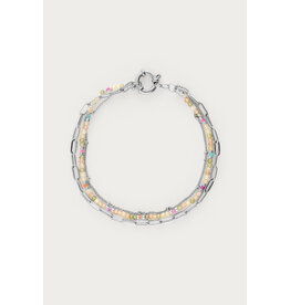 Armband driedubbel lichtgroen zilver