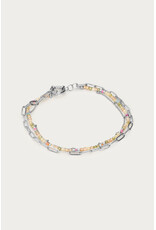 Armband driedubbel lichtgroen zilver