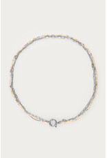 Ketting driedubbel lichtgroen zilver