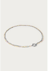 Ketting driedubbel lichtgroen zilver