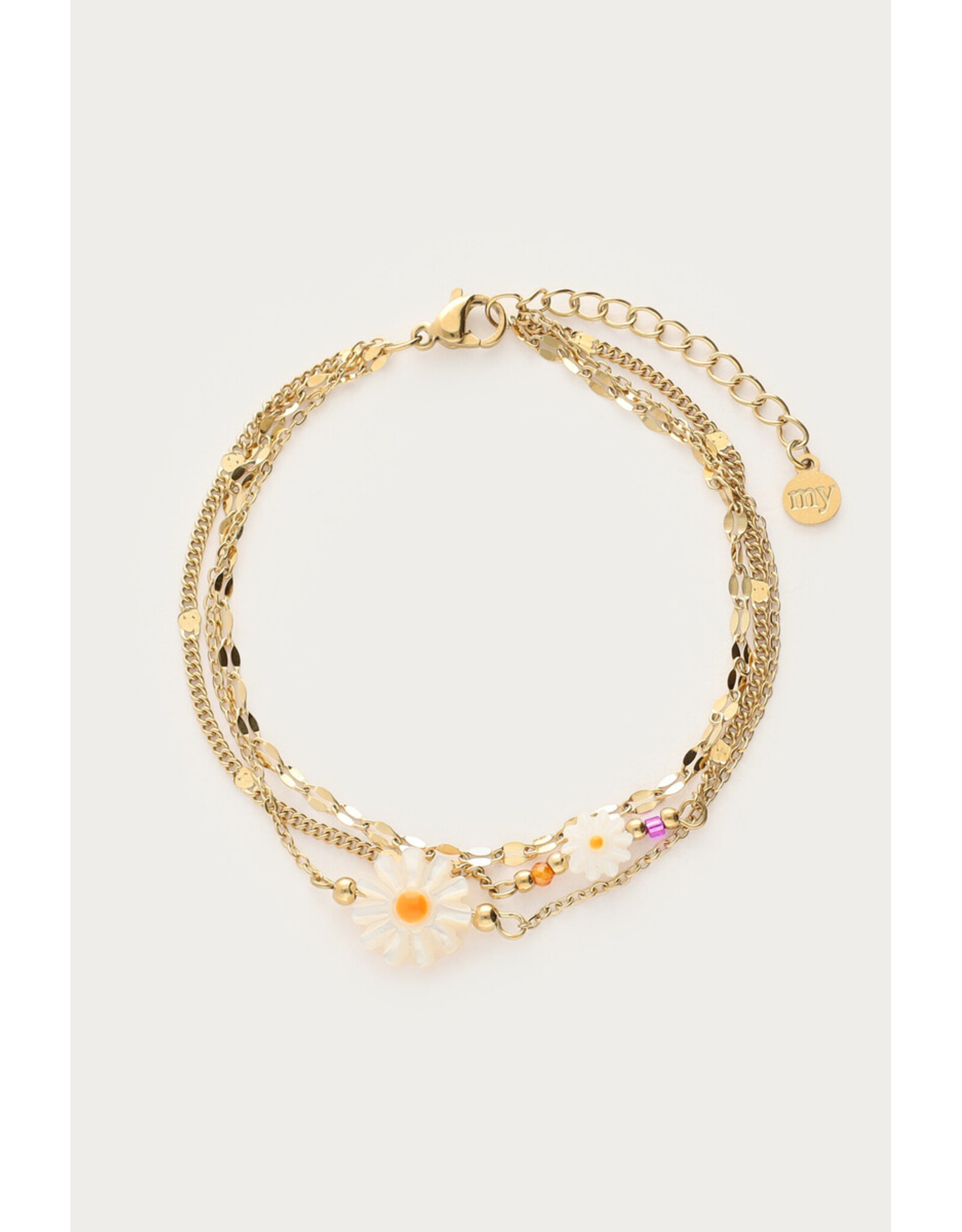 Armband driedubbel bloemen