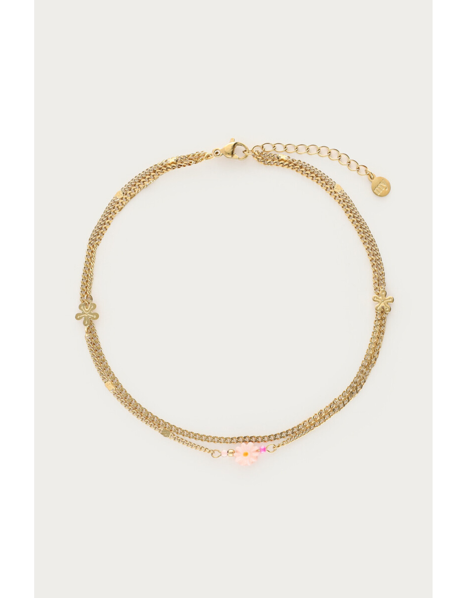 Enkelbandje roze bloem