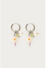 Oorringen bloem zilver