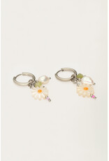 Oorringen bloem zilver