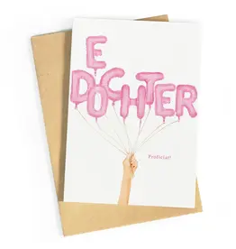 Wenskaart E dochter proficiat