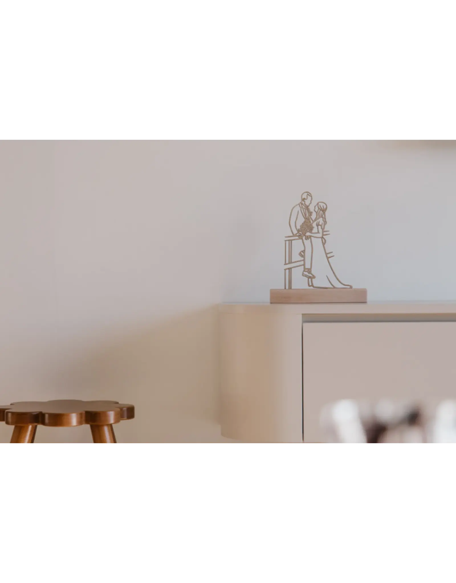 Houten lijnportret S