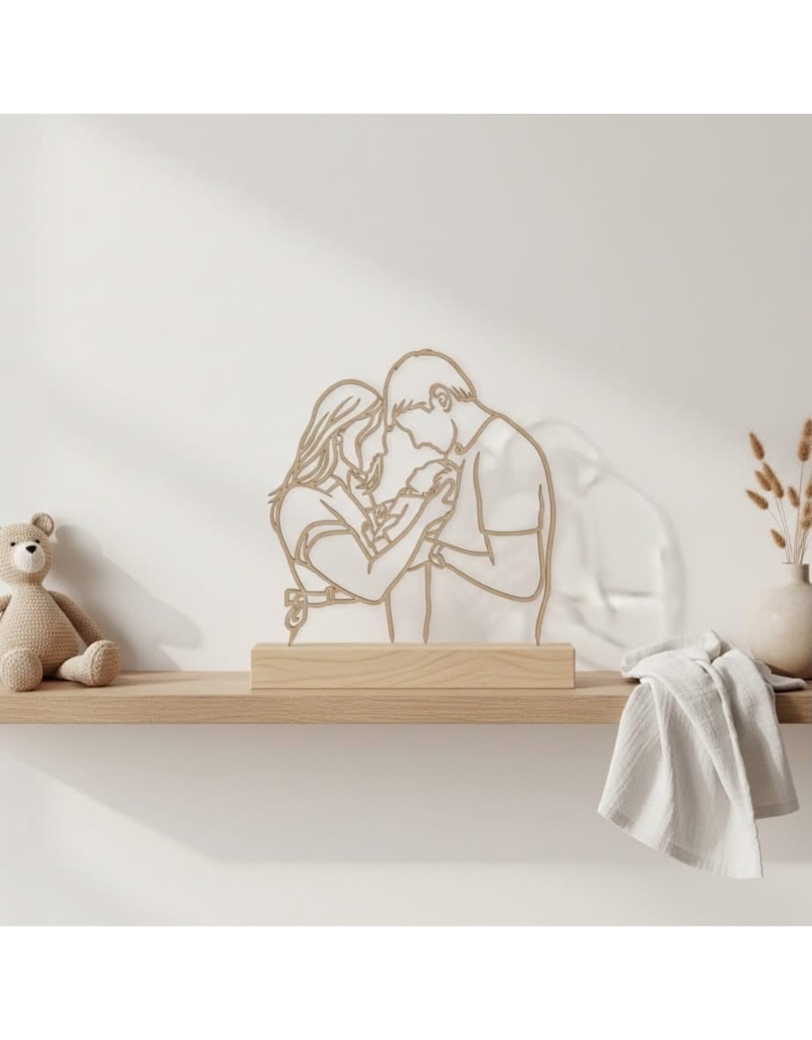 Houten lijnportret S