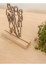 Houten lijnportret S