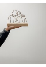 Houten lijnportret S