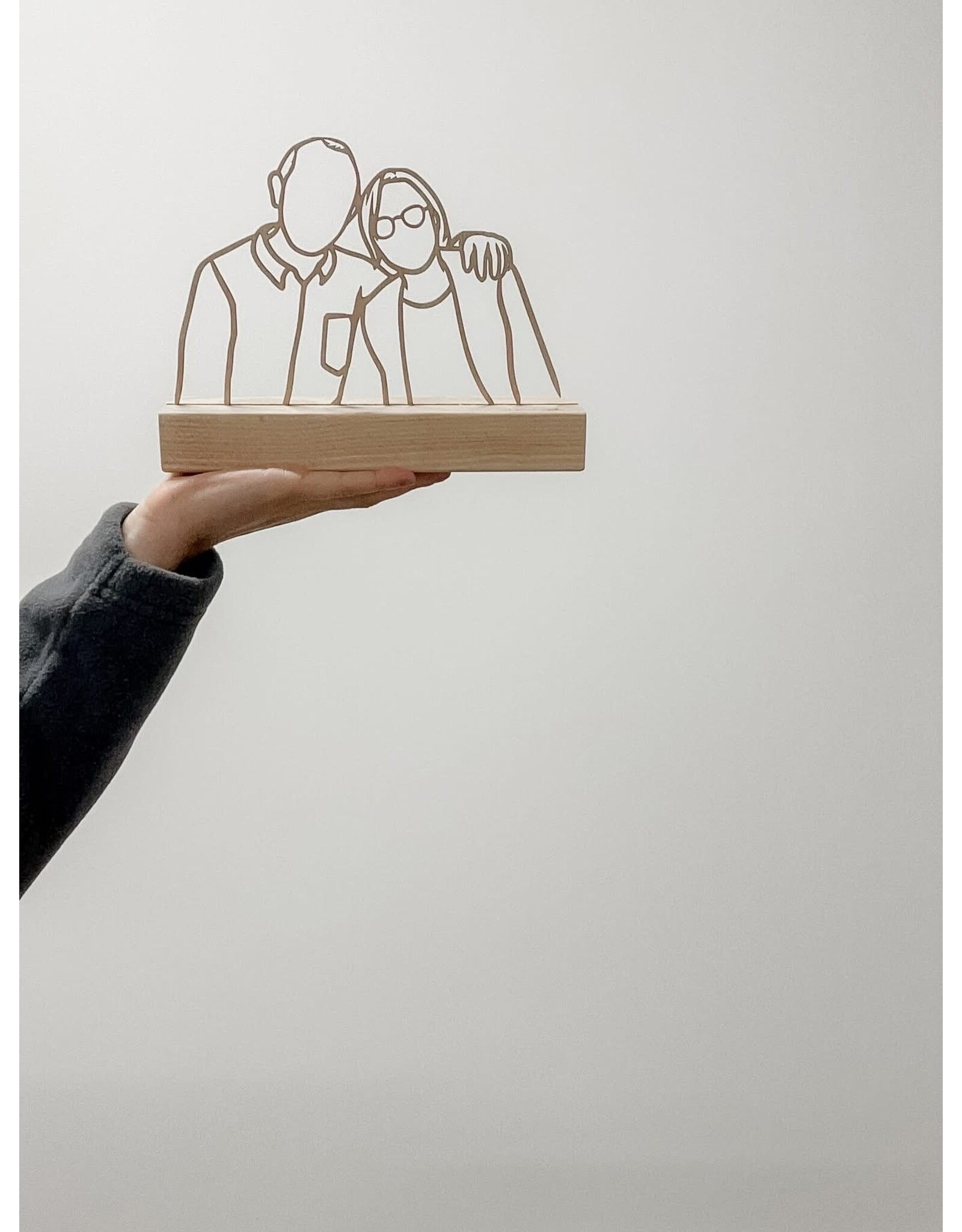 Houten lijnportret S