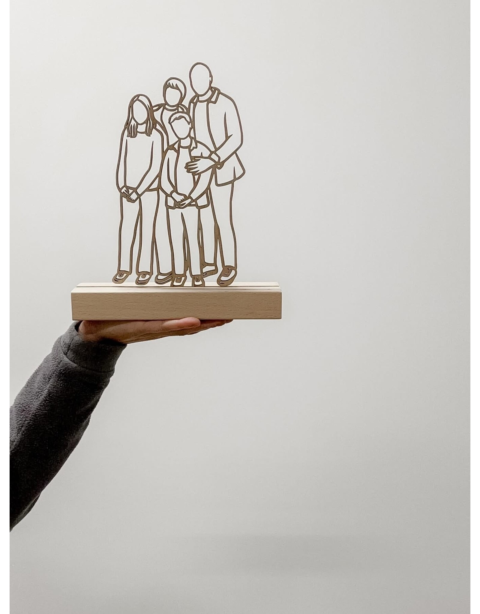 Houten lijnportret S