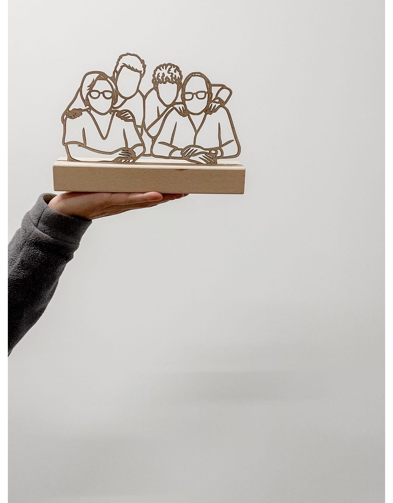 Houten lijnportret S