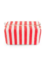 Toilettas badstof strepen rood