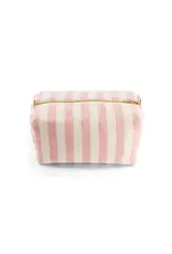 Toilettas badstof strepen roze