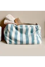 Toilettas badstof strepen blauw